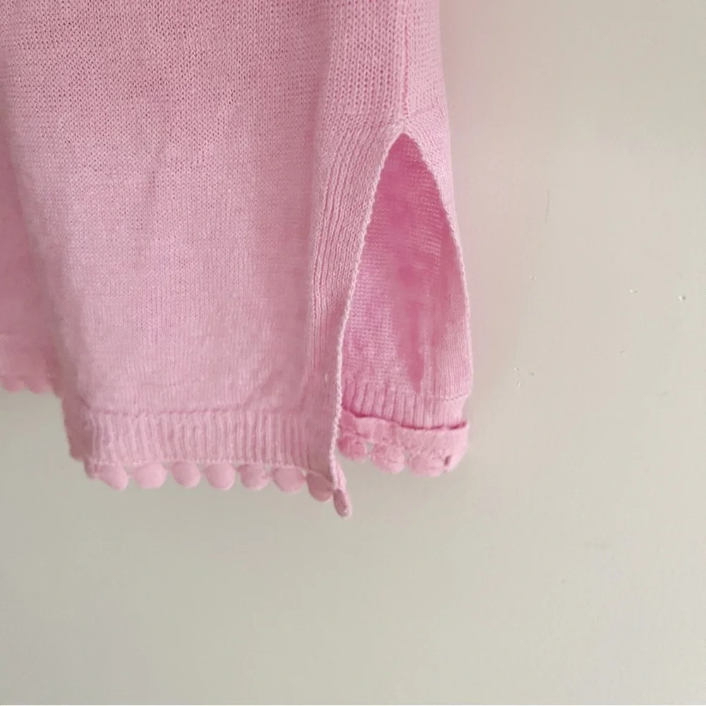 NWT J. Crew Linen Pompom Picador Pink Sweater